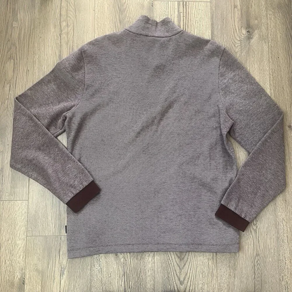 Hugo Boss Piceno Mens XL Sweater Red‎ Maroon Button Pullover Cotton Blend